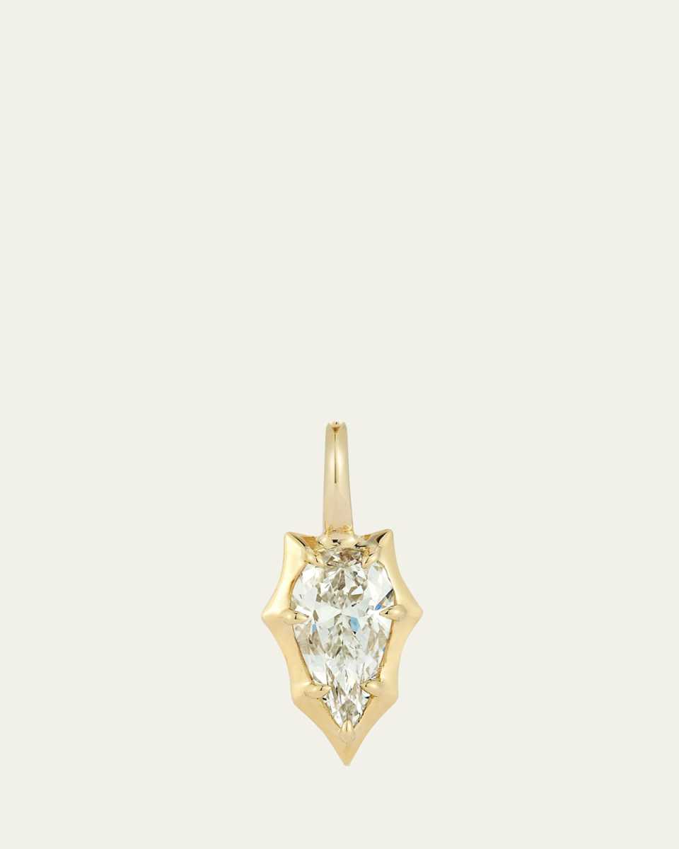 18K Yellow Gold Envoy Charm with Pear Shape Diamond